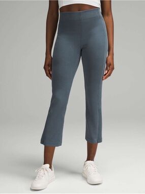Lululemon Ribbed Softstreme Zip-Leg High-Rise Cropped Pant 25" - Iron Blue